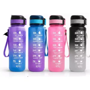 1000 ML Motivasyon Matarası | Pipetli Askılı BPA Free Spor Suluk