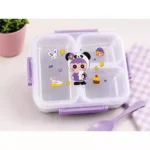 3 Bölmeli Çocuk Lunch Box – Sevimli Desenli Kaşıklı Bento Beslenme Kabı