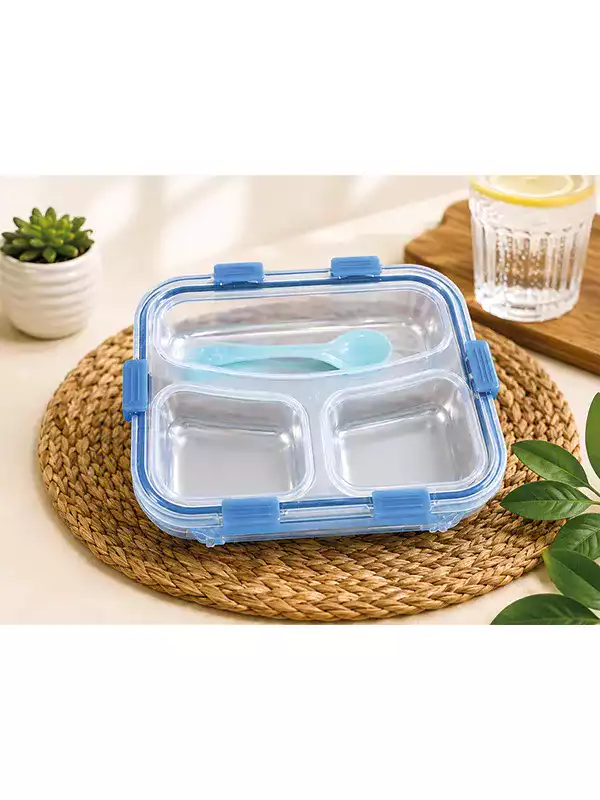 3 Bölmeli Lunch Box Yemek Kabı – Sızdırmaz Kaşıklı Bento Beslenme Kabı 3 Bölmeli Lunch Box Yemek Kabı – Sızdırmaz Kaşıklı Bento Beslenme Kabı