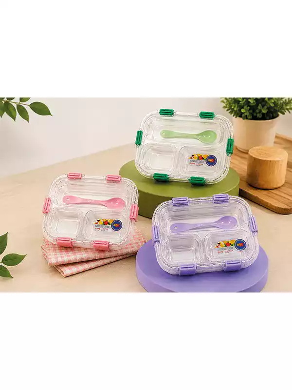 3 Bölmeli Sızdırmaz Lunch Box Yemek Kabı – Kaşıklı Bento Beslenme Kabı 3 Bölmeli Sızdırmaz Lunch Box Yemek Kabı – Kaşıklı Bento Beslenme Kabı