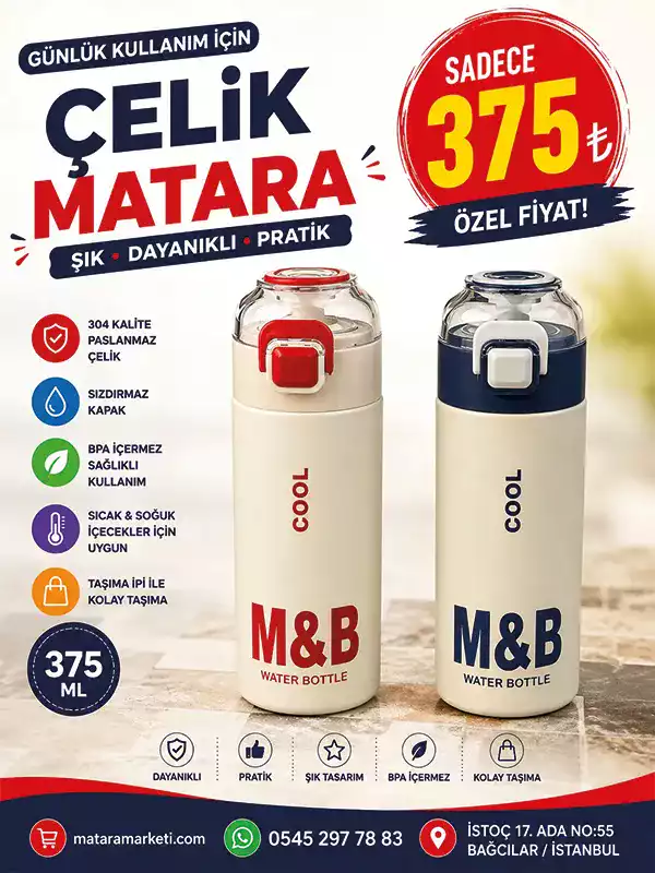 375 ml M&B COOL Çelik Matara