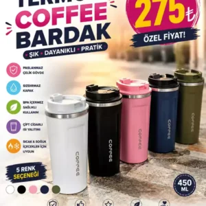 450 ML Çelik Termos Coffee Bardak – Sızdırmaz Kapaklı