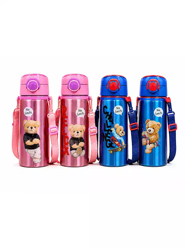600 ml Çocuk Metal Matara – Ayıcık Desenli, Paslanmaz Çelik, Sızdırmaz ve Askılı 600 ml Çocuk Metal Matara – Ayıcık Desenli, Paslanmaz Çelik, Sızdırmaz ve Askılı