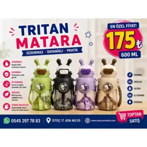 600 ml Robot Tasarımlı Çocuk Matara – Paslanmaz Çelik, Sızdırmaz Kapaklı ve Askılı