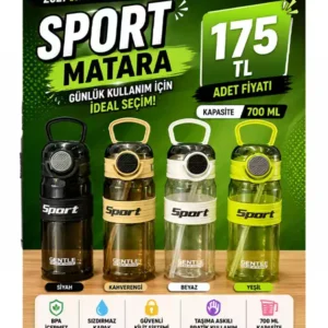 700 ML Sport Matara | BPA Free Pipetli Kilitli Spor Suluğu
