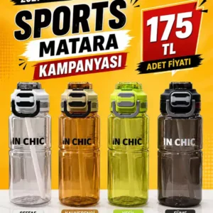 700 ML Askılı Spor Matara | BPA Free Pipetli Kilitli Suluk | Matara Marketi