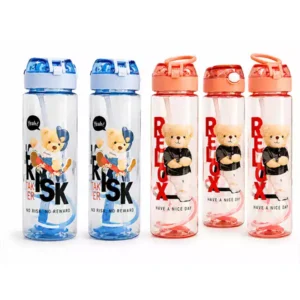 800 ml Trend Desenli Kilitli Matara – Pipetli, Sızdırmaz ve Askılı Su Matarası