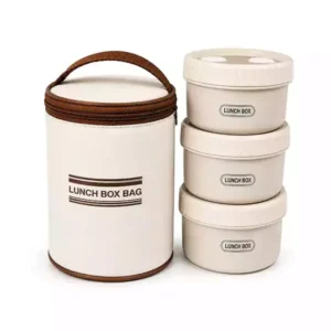 Çantalı 3’lü Beslenme Kabı Seti – 3 Katlı Lunch Box ve Taşıma Çantası