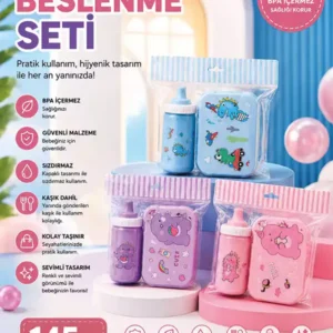 Çocuk Beslenme Seti – Lunch Box ve Matara Seti | Sevimli Desenli