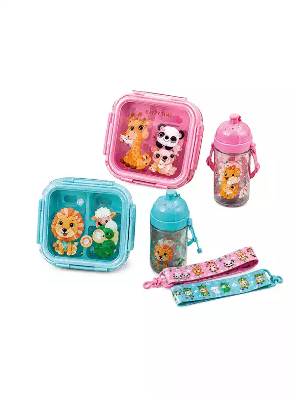 Çocuk Beslenme Seti Lunch Box ve Matara – Sevimli Hayvan Desenli Çocuk Beslenme Seti Lunch Box ve Matara – Sevimli Hayvan Desenli