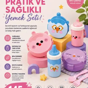 Çocuklar İçin 3 Bölmeli Lunch Box