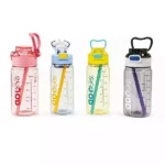 Kulplu Pipetli Spor Matara 750 ML | Ölçekli BPA Free Su Şişesi