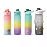 Motivasyon Ölçekli Spor Matara 1100 ML | Pipetli BPA Free Su Şişesi