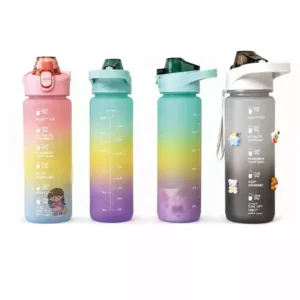 Motivasyon Ölçekli Spor Matara 1100 ML | Pipetli BPA Free Su Şişesi