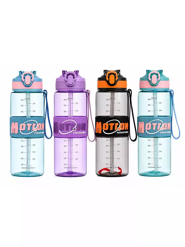 Motton 1000 ML Su Matarası – Ölçekli, Kilitli Kapaklı ve Taşıma İpli