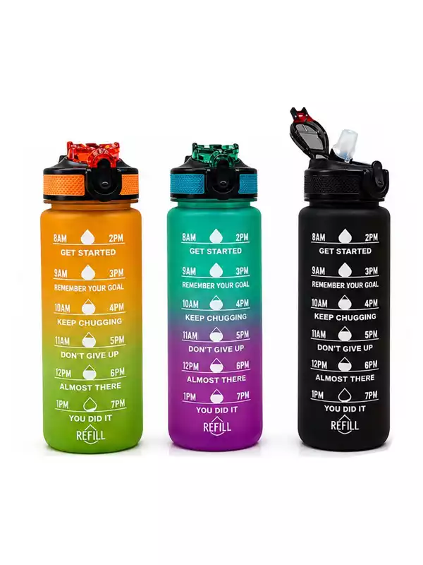 Pipetli Kilitli Motivasyon Matara 750 ML | BPA İçermez Spor ve Okul Suluğu