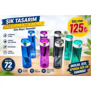 Pipetli Spor Matara – Kilitli Kapaklı, Sızdırmaz ve Taşıması Kolay Su Matarası