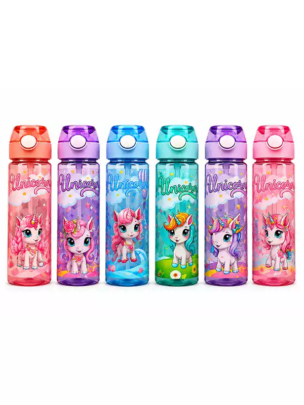 Unicorn Tritan Matara 500 ml – Pipetli, Kilitli Kapaklı ve Renkli Çocuk Matarası Unicorn Tritan Matara 500 ml – Pipetli, Kilitli Kapaklı ve Renkli Çocuk Matarası