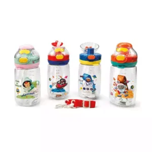 Uzay Temalı Pipetli Çocuk Matarası 500 ML | Askılı BPA Free Suluk